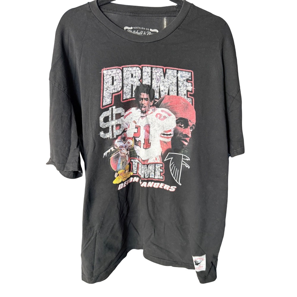 Mitchell & Ness Deion Sanders Prime Time Atlanta Falcons Graphic Tee Size XXL